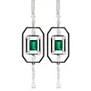 Pendientes Zambia con Esmeralda 2,43 cts y Diamantes 2,94 cts en Oro Blanco