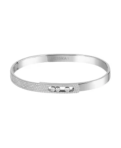 Pulsera Bangle Messika Move Noa Oro Blanco Pavé | 10093-WG-M