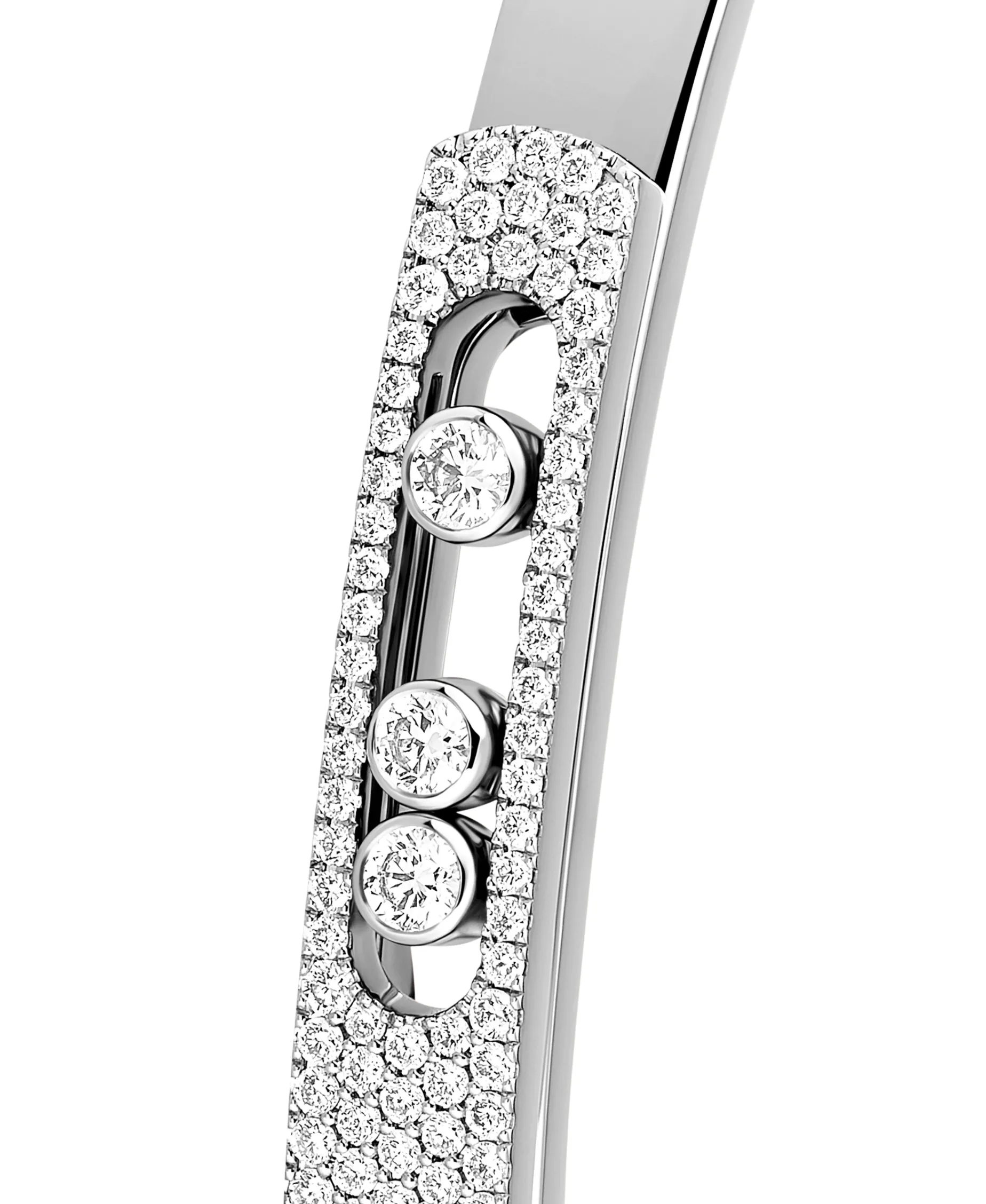 Pulsera Bangle Messika Move Noa Oro Blanco Pavé | 10093-WG-M