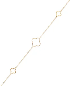 Pulsera de Tréboles Calados en Oro Amarillo