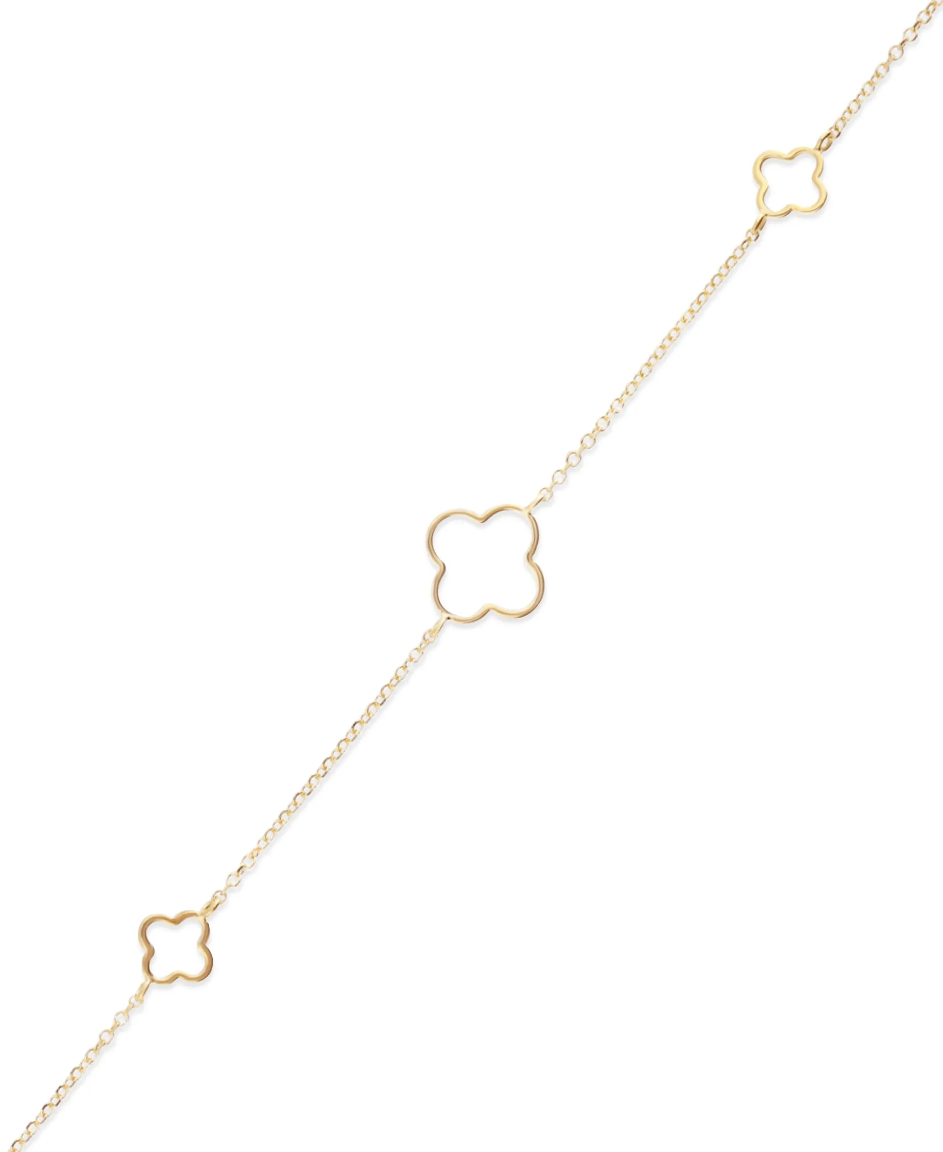 Pulsera de Tréboles Calados en Oro Amarillo