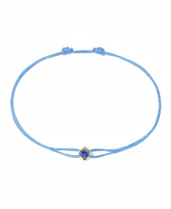 Pulsera Dinh Van Le Cube Cordón Azul y Zafiro Azul | 308811