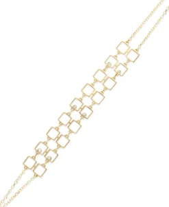 Pulsera Geométrica con Diamantes en Oro Amarillo