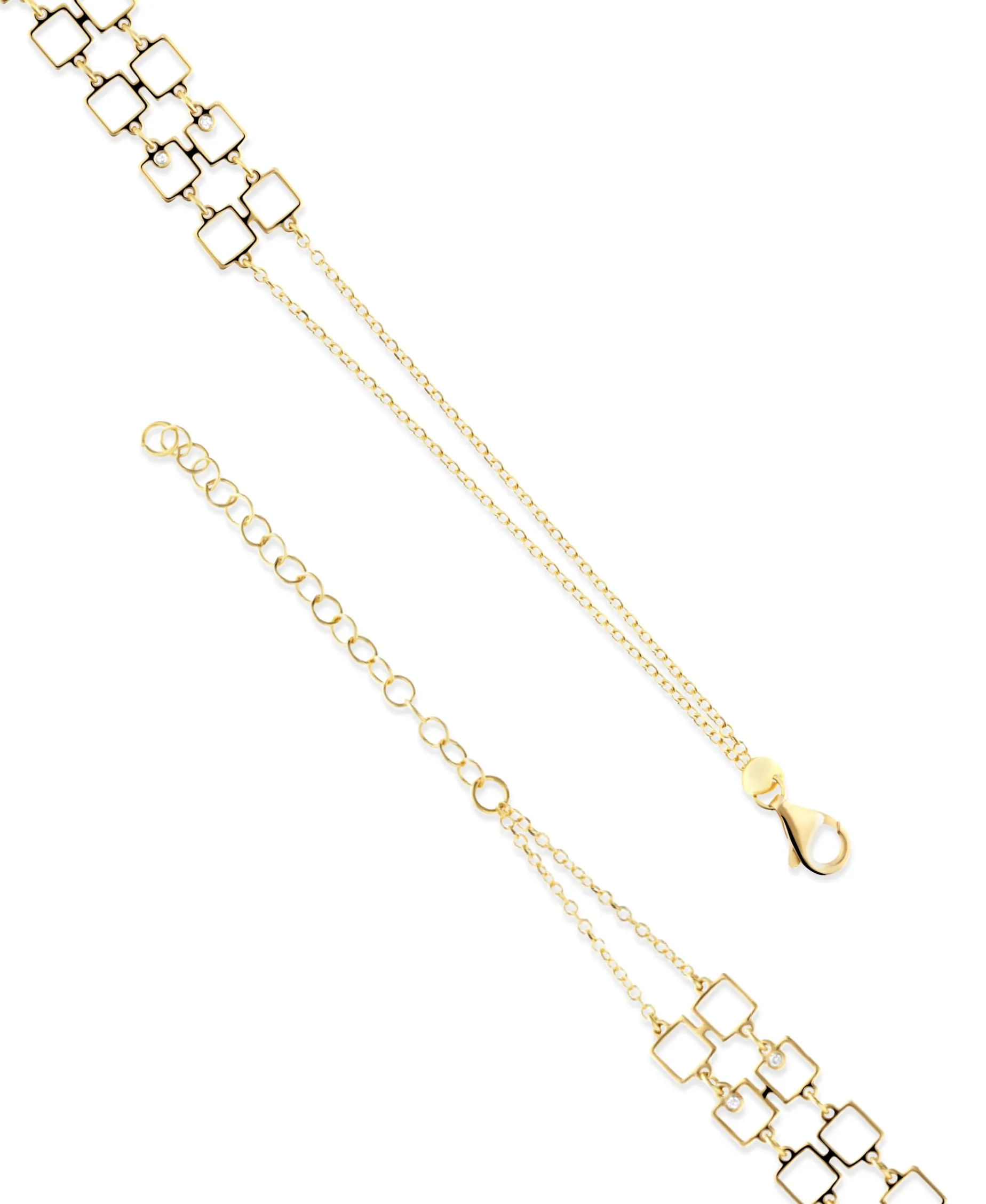 Pulsera Geométrica con Diamantes en Oro Amarillo