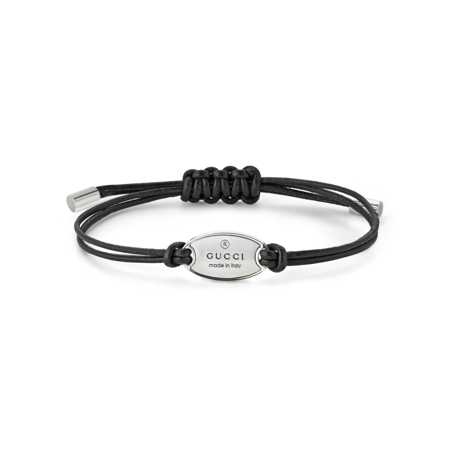 Pulsera Gucci Trademark Piel y Plata | YBA79719400100U