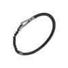 Pulsera Marco Dal Maso Lash Beaded en Ónice y Cuero Negro | AGBR0141-01BVPN1