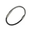 Pulsera Marco Dal Maso Lash Chain en Cuero Trenzado y Plata | AGBR0049-01BVPN2