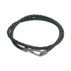 Pulsera Marco Dal Maso Lash Gemstone Double Wrap con Diamantes Negros y Cuero | AGBR0131-01BVPN2