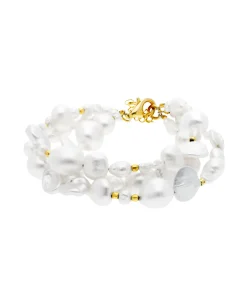 Pulsera Marina García Casilda Plata Bañada en Oro Perlas Cultivadas | 90830UD