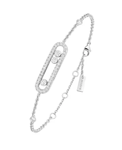 Pulsera Messika Baby Move Pavé Oro blanco | 04325-WG