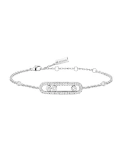 Pulsera Messika Baby Move Pavé Oro blanco | 04325-WG