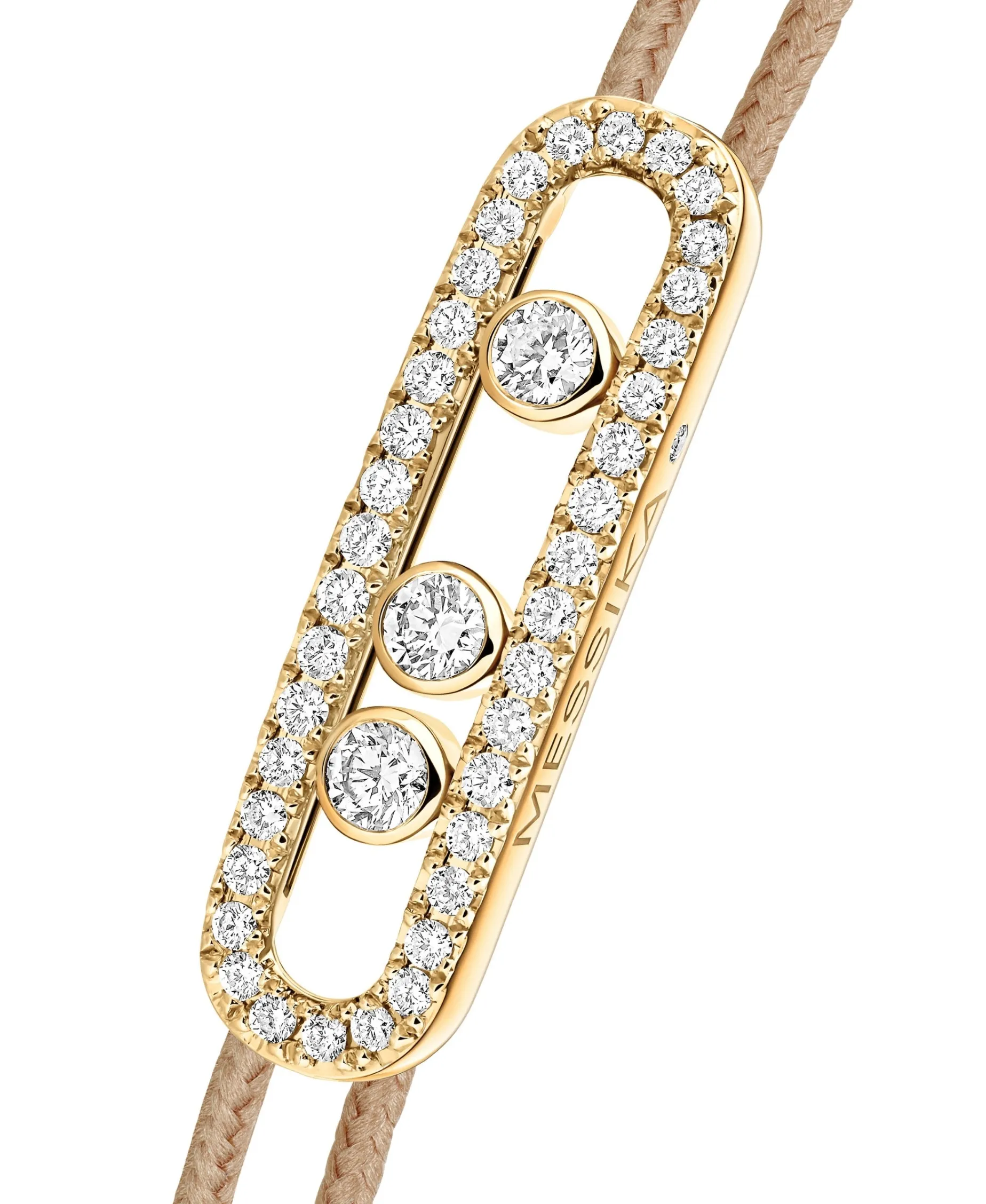 Pulsera Messika Cordón Beige Con Pavé Care(s) | 14102-YG