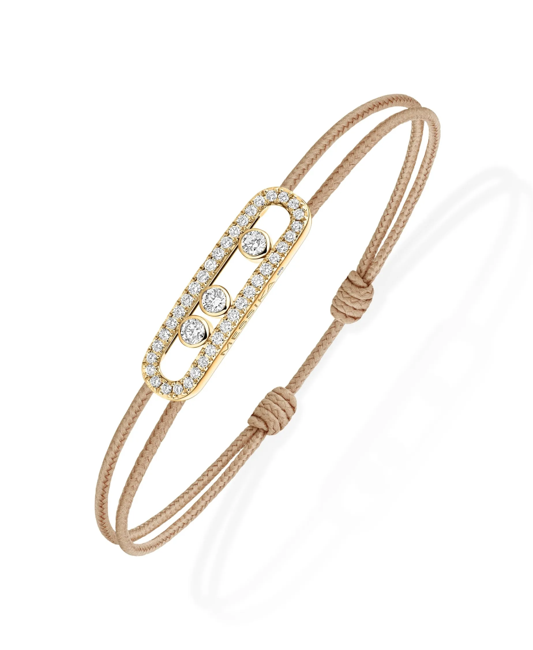 Pulsera Messika Cordón Beige Con Pavé Care(s) | 14102-YG