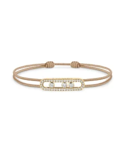 Pulsera Messika Cordón Beige Con Pavé Care(s) | 14102-YG