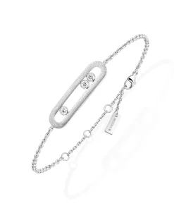 Pulsera Messika Move Classique Ciselé Oro Blanco | 14586-WG