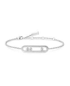 Pulsera Messika Move Classique Ciselé Oro Blanco | 14586-WG