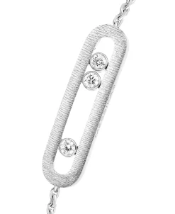 Pulsera Messika Move Classique Ciselé Oro Blanco | 14586-WG
