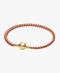 Pulsera Pandora de cadena de caja trenzada Dorada | 563816C01-20