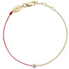 Pulsera Redline Absolu Oro Amarillo Hilo Rojo | 829IJ
