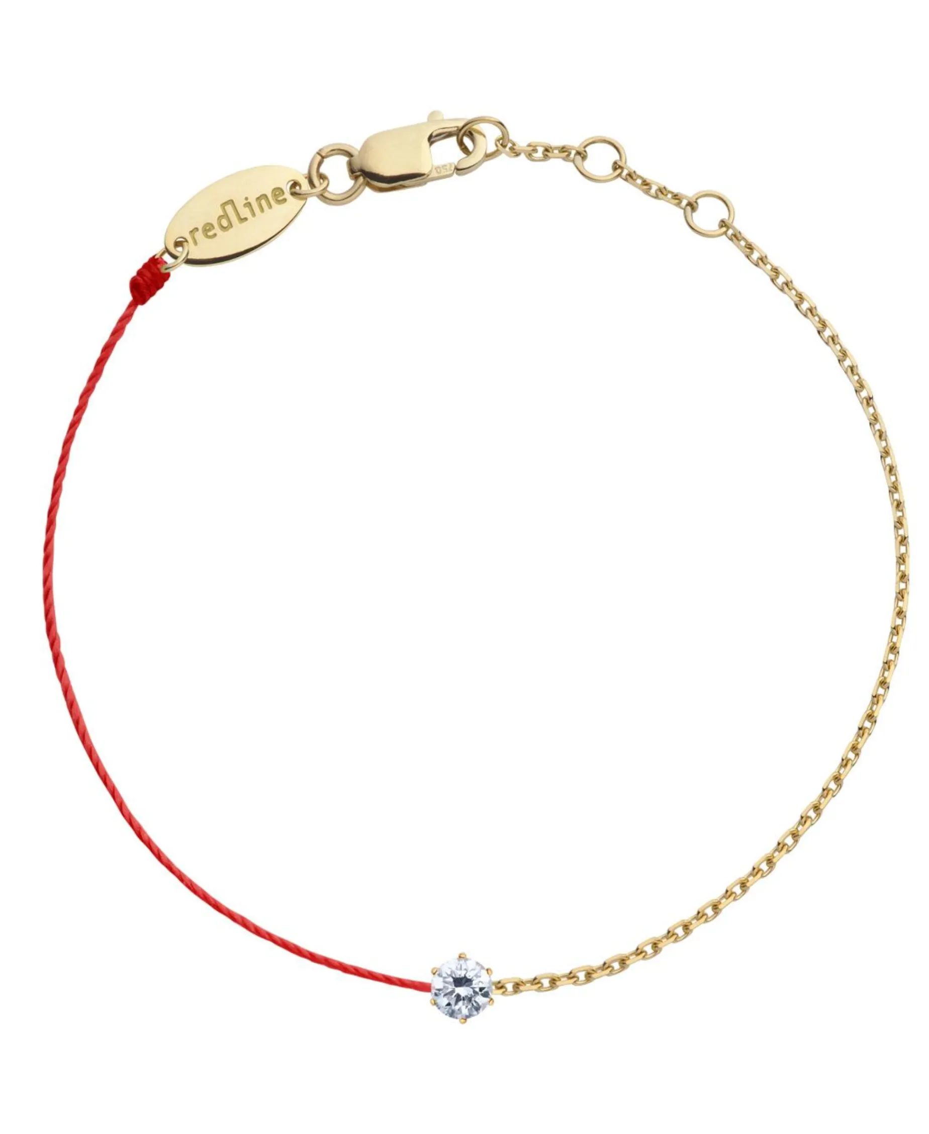 Pulsera Redline Absolu Oro Amarillo Hilo Rojo | 829IJ
