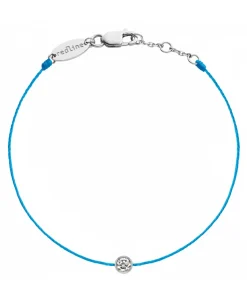 Pulsera Redline BéBé Pure Oro Blanco Hilo Azul | 16B
