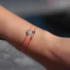 Pulsera Redline Fatma Oro Blanco Hilo Rojo | 163B