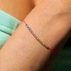 Pulsera Redline Marilyn Rainbow Oro Amarillo Hilo Rojo | 893J