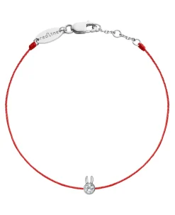 Pulsera Redline Rabbit Oro Blanco Hilo Rojo | 849B