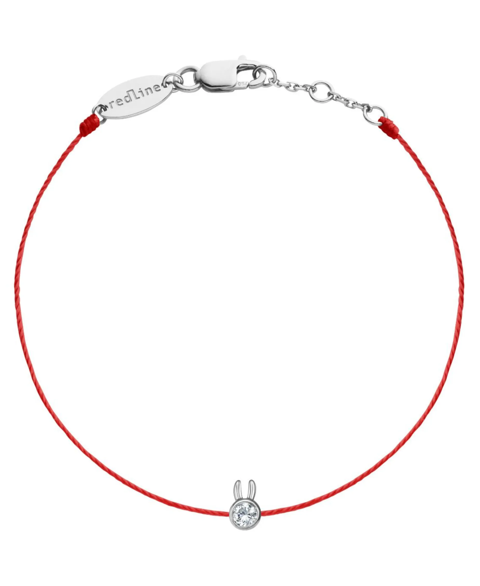 Pulsera Redline Rabbit Oro Blanco Hilo Rojo | 849B