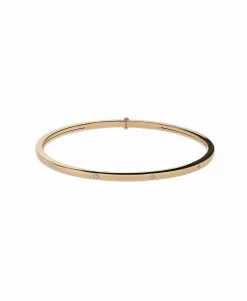 Pulsera Rígida con 8 Diamantes en Oro Amarillo