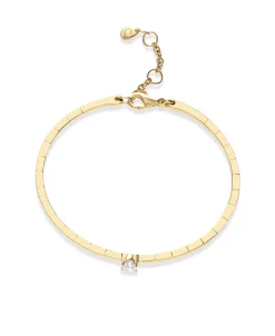 Pulsera Rígida con Diamante Solitario 0,50 cts en Oro Amarillo