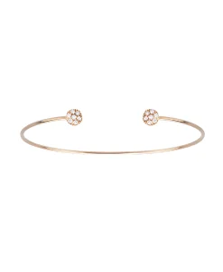 Pulsera Rígida Gold&Roses Rosetones Pavés Oro Rosa y Diamantes | GR-141.3