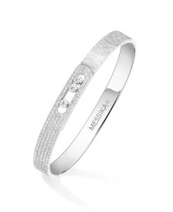 Pulsera rígida Messika Move Noa Ciselé Con Semipavé | 14501-WG-M
