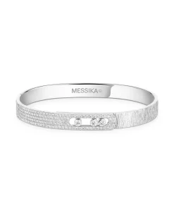 Pulsera rígida Messika Move Noa Ciselé Con Semipavé | 14501-WG-M