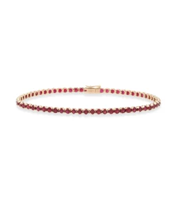 Pulsera Rivière con Rubíes 4,80 cts en Oro Rosa