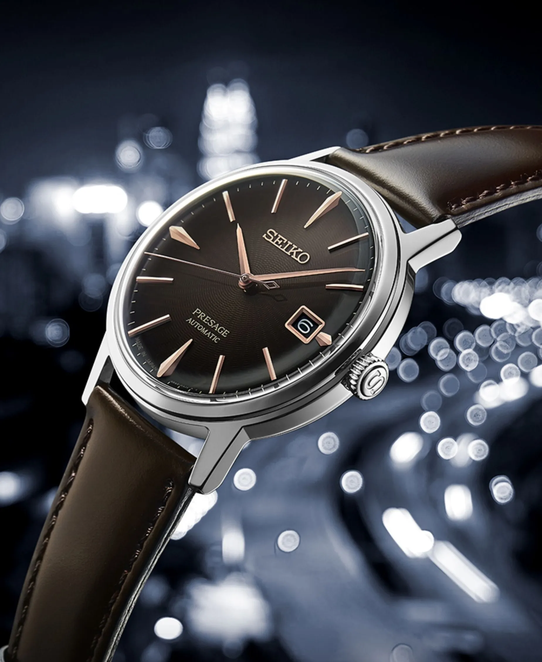 Seiko Presage Cocktail Time Automático Marrón Acero 39,5 mm | SRPJ17J1