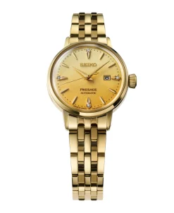 Seiko Presage Cocktail Time Eggnog Automático Diamantes Dorado 30,3 mm | SRE018J1