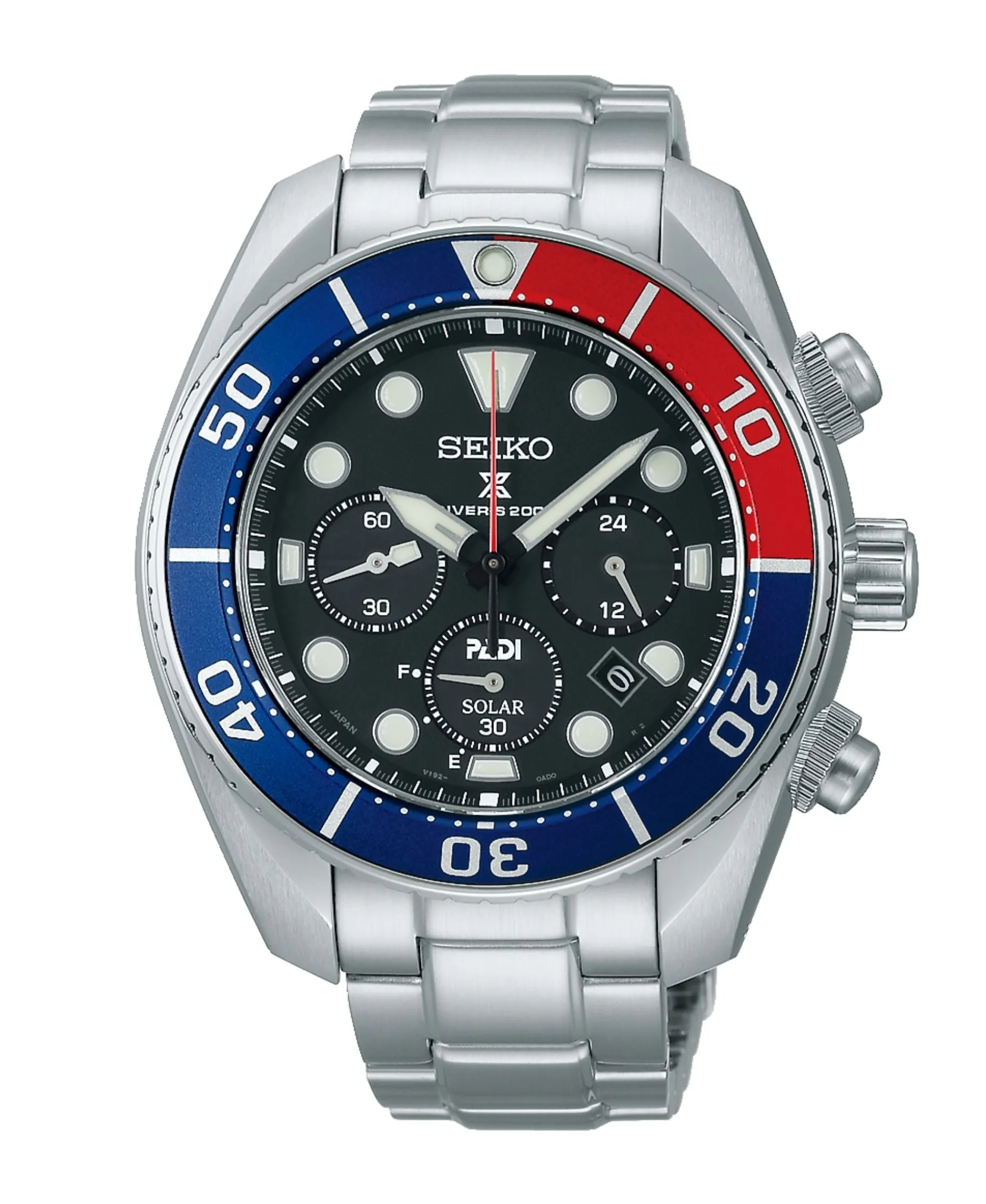 Seiko Prospex PADI Cronógrafo Solar Negro Acero 44,5 mm | SSC795J1