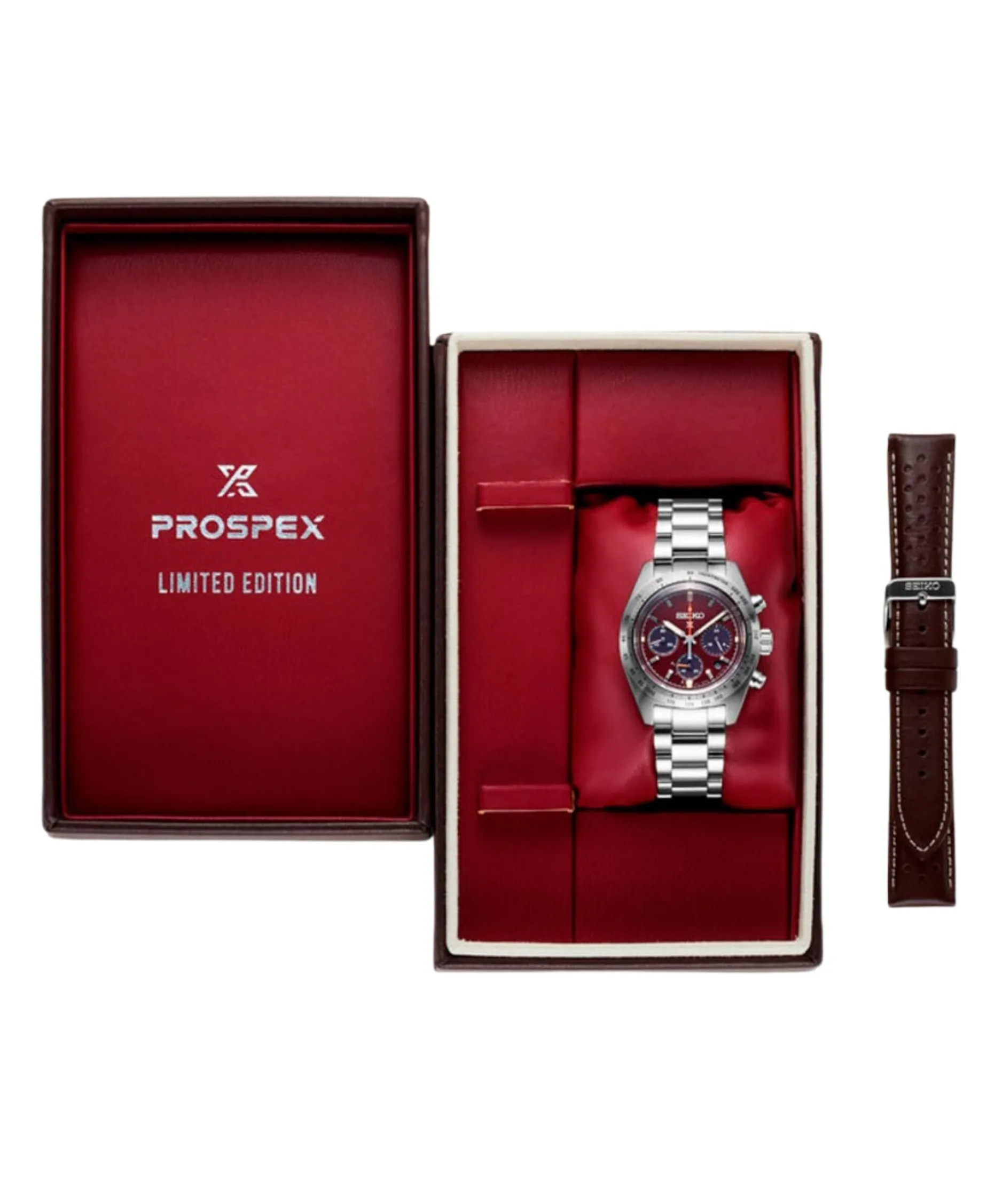 Seiko Prospex Speedtimer Solar Edición Limitada Burdeos Acero 39 mm | SSC953P1