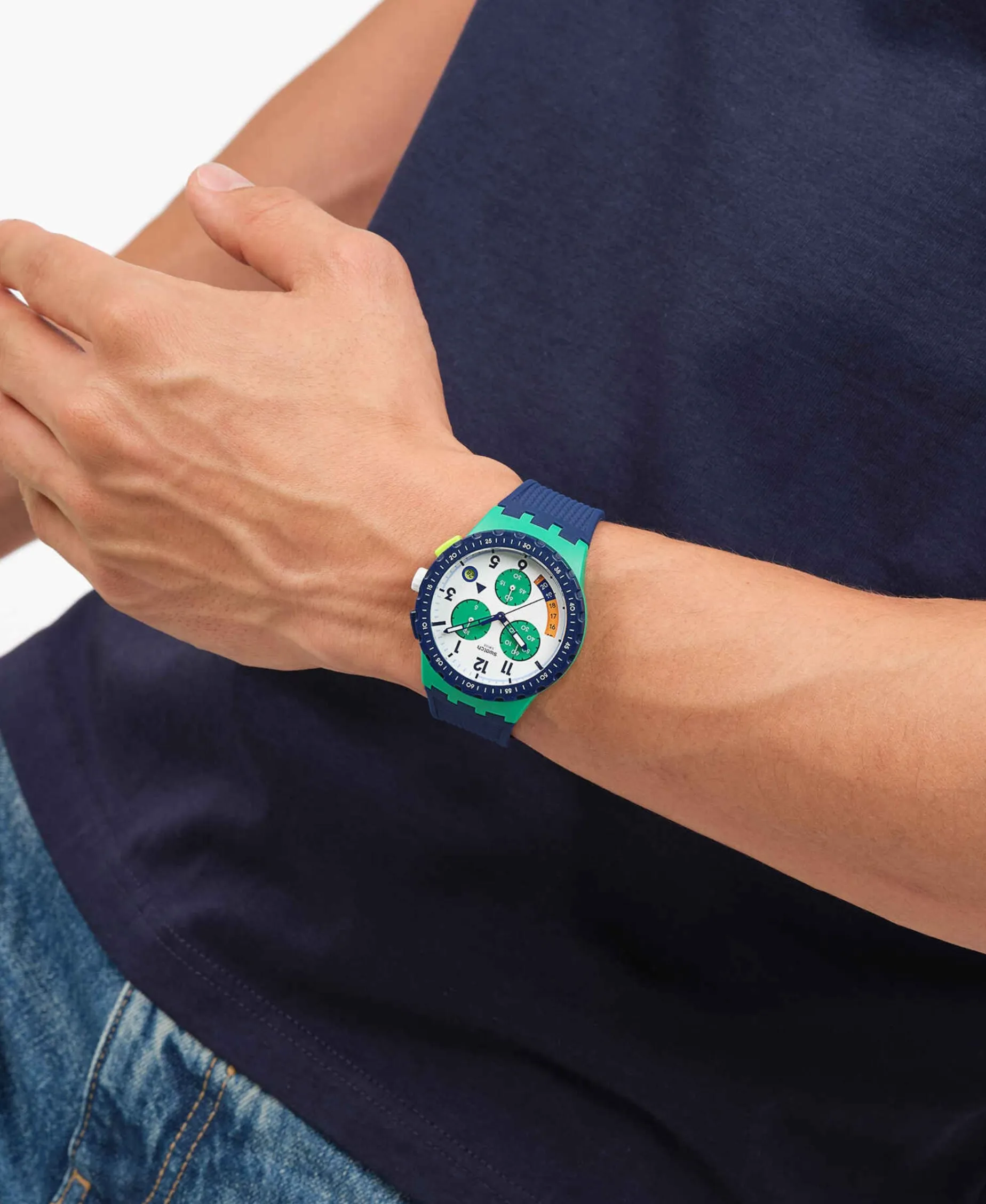 Swatch Time Flies Cronógrafo Blanco Polímero 42 mm | SUSG412
