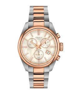 Tissot PR 100 Cronógrafo Nácar Blanco Acero y PVD Oro Rosa 36 mm | T1502172211100