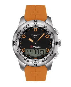 Tissot T-Touch II Acero y Caucho esfera naranja 43 mm | T047.420.17.051.01